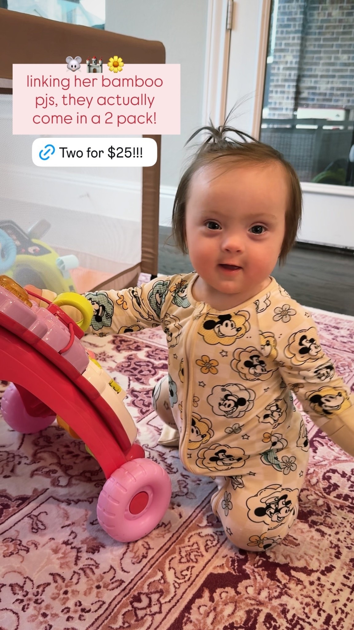 can’t believe these are Amazon! Super soft and stretchy bamboo pjs, they actually come in a 2 pack! 🐭 🏰 🌼