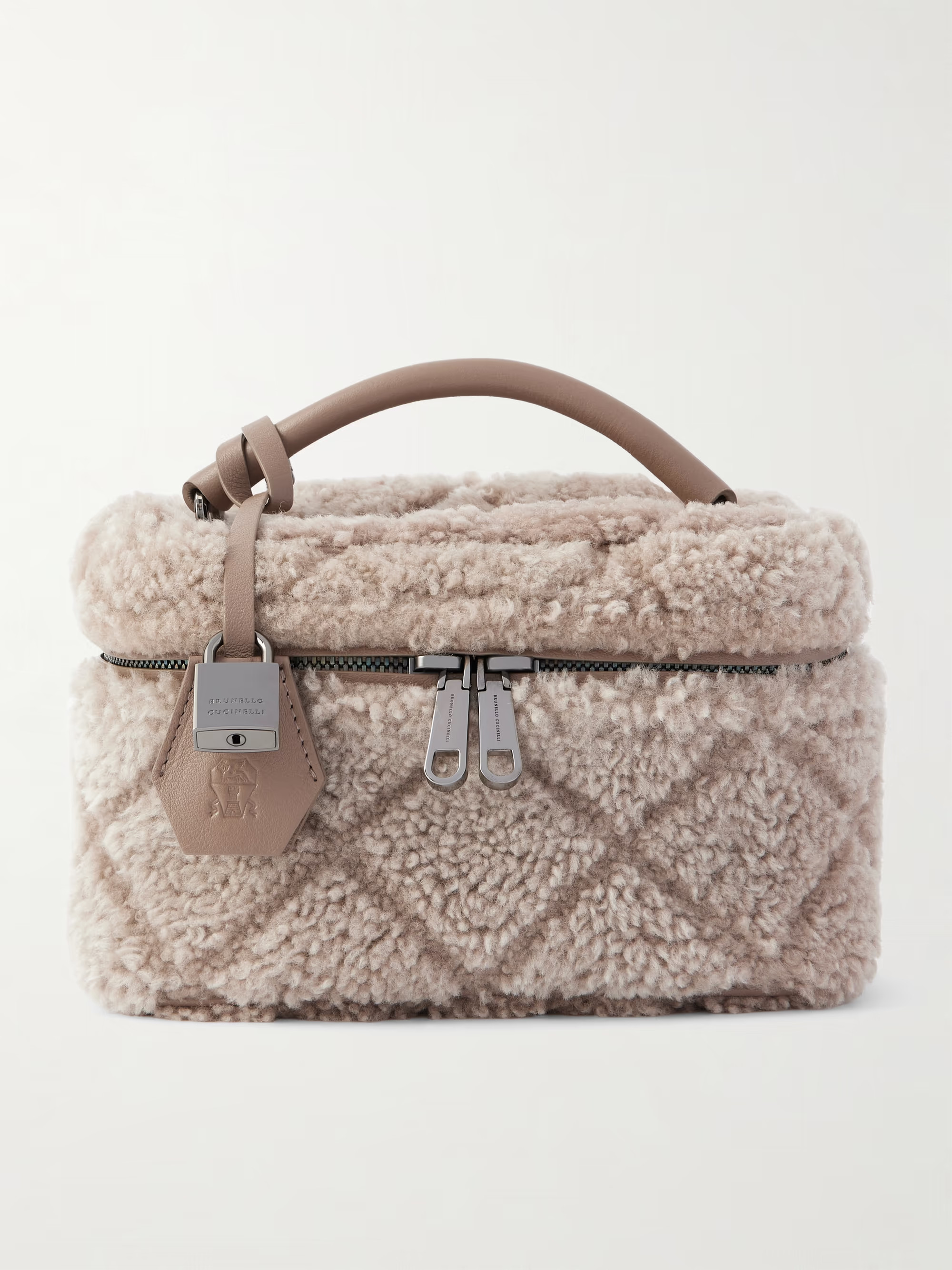 Leather-trimmed shearling tote | NET-A-PORTER (US)