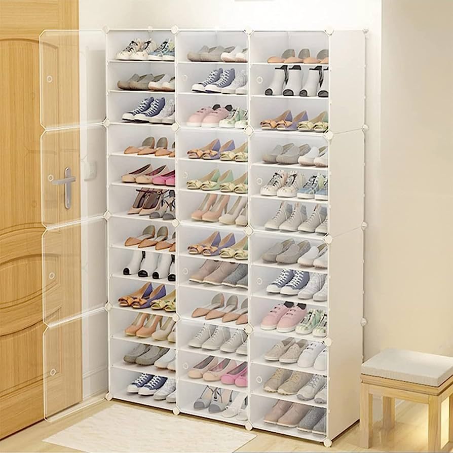 DNYSYSJ Shoe Rack Organizer, 12 Tier Stackable 72 Pairs Shoe Cabinet Storage Rack Organizer Shoes... | Amazon (US)