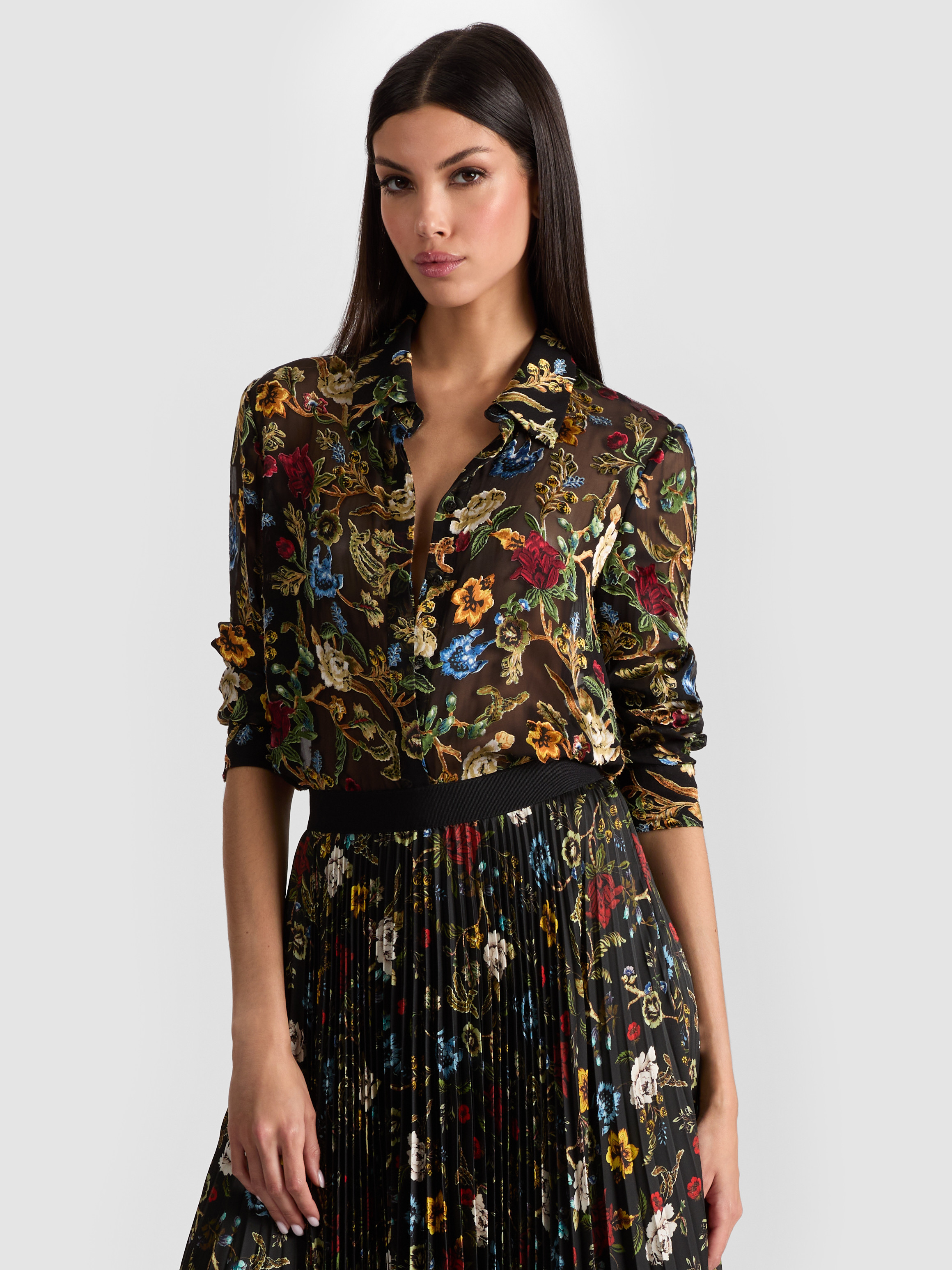 alice + olivia WILLA SILK BLOUSE | Alice + Olivia