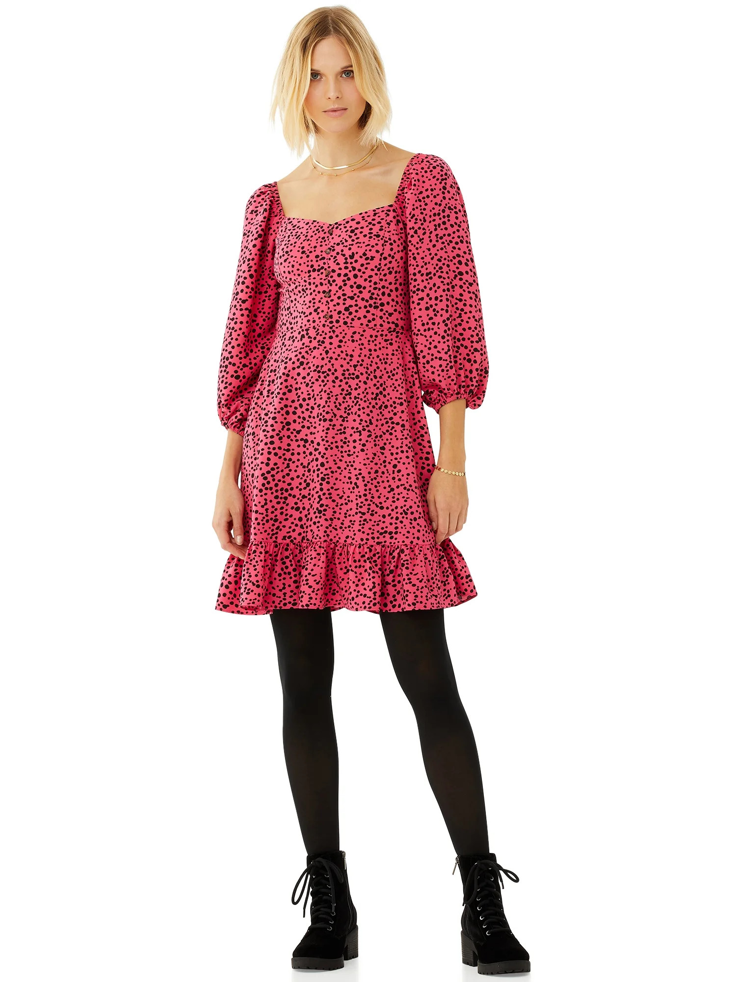 Scoop Women's Square Neck Mini Dress | Walmart (US)