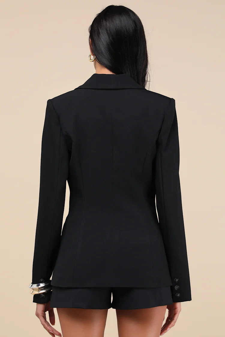 Polished Icon Black Fitted Blazer | Lulus