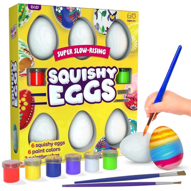 Squishy Egg Painting Kit, 6 Count, Slow Rising, Easter Basket Stuffers Arts & Crafts Activity for... | Walmart (US)