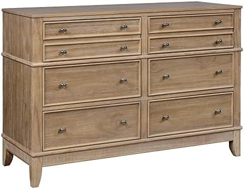 Knocbel Rustic 6-Drawer Dresser with Silver Finish Handles, Solid Wood Double Chest of Drawers, F... | Amazon (US)