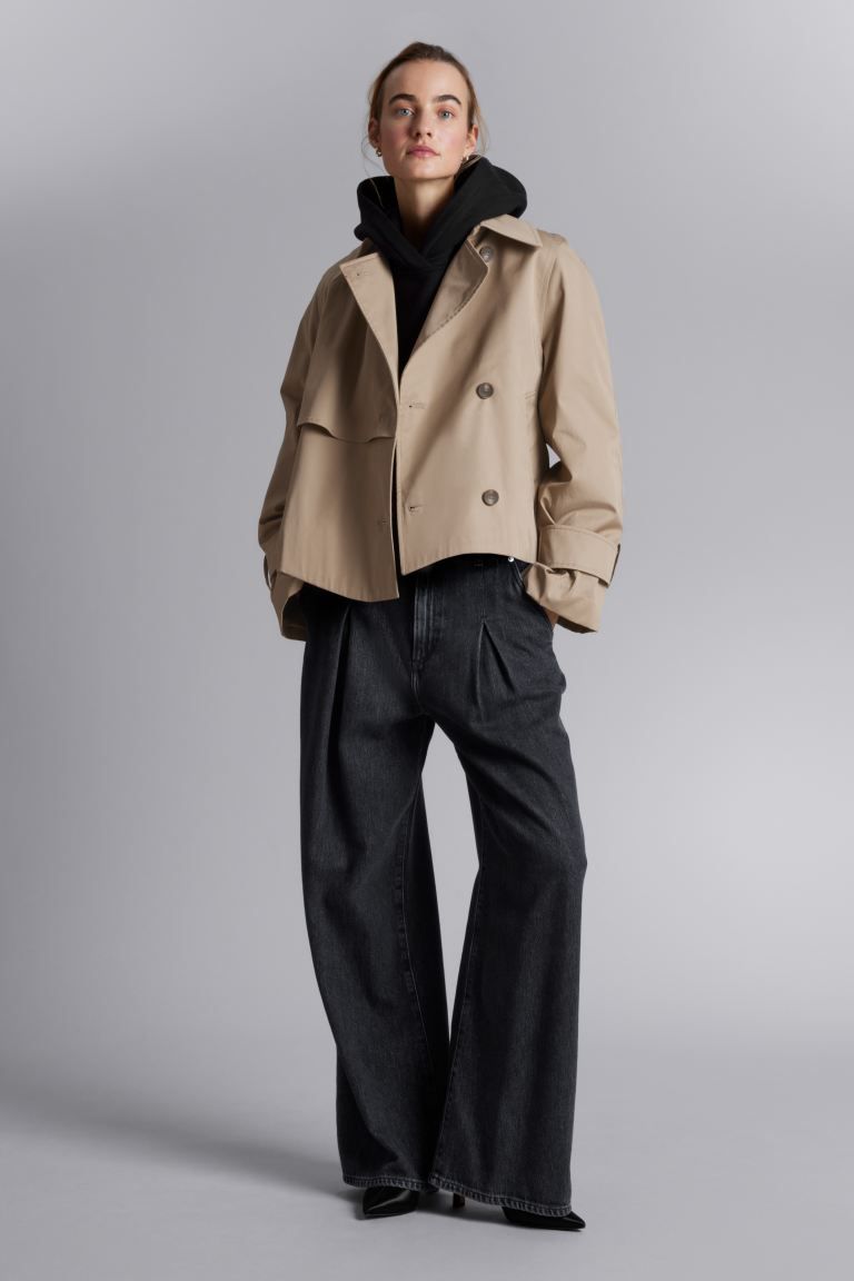 Short Trench Coat Jacket - Beige - Ladies | H&M GB | H&M (UK, MY, IN, SG, PH, TW, HK)