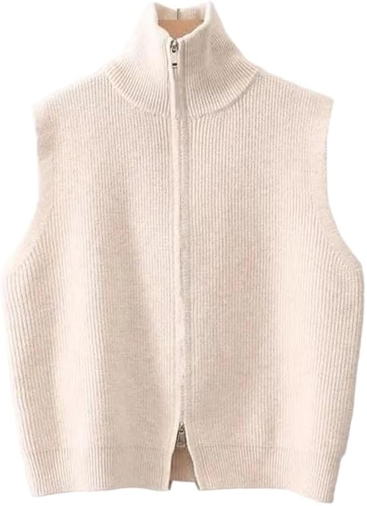 Women’s Sleeveless Camisole Stand-Up Collar Knit Vest Pullover | Amazon (US)