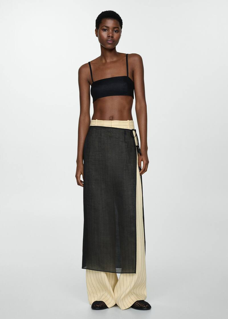 Linen crop top -  Women | Mango USA | MANGO (US)