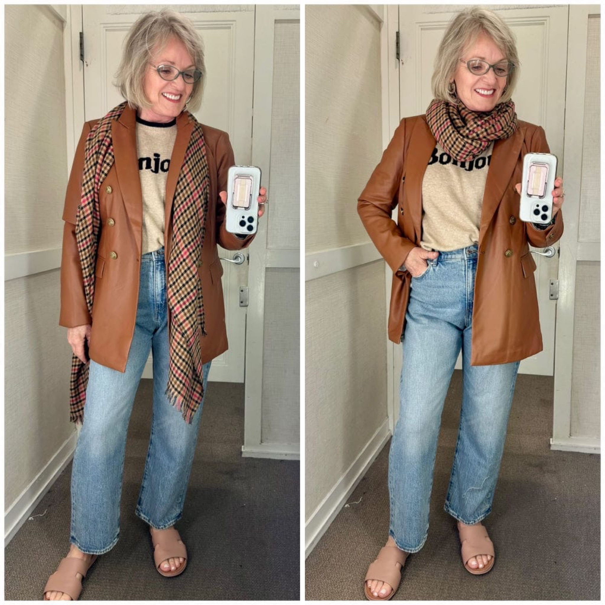 This head-to-toe outfit from Loft s perfect for fall and winter. The sweater is unfortunately sold out, but everything else is still available. These straight-leg jeans are very flattering and comfortable and this oversized faux-leather blazer is stunning! Top it off with this plaid scarf and you’re good to go!

#loft #loftfashion #fallfashion #fashion #fashionover50 #fashionover60 #fauxleather #oversizedblazer

#LTKSeasonal #LTKstyletip #LTKfindsunder100