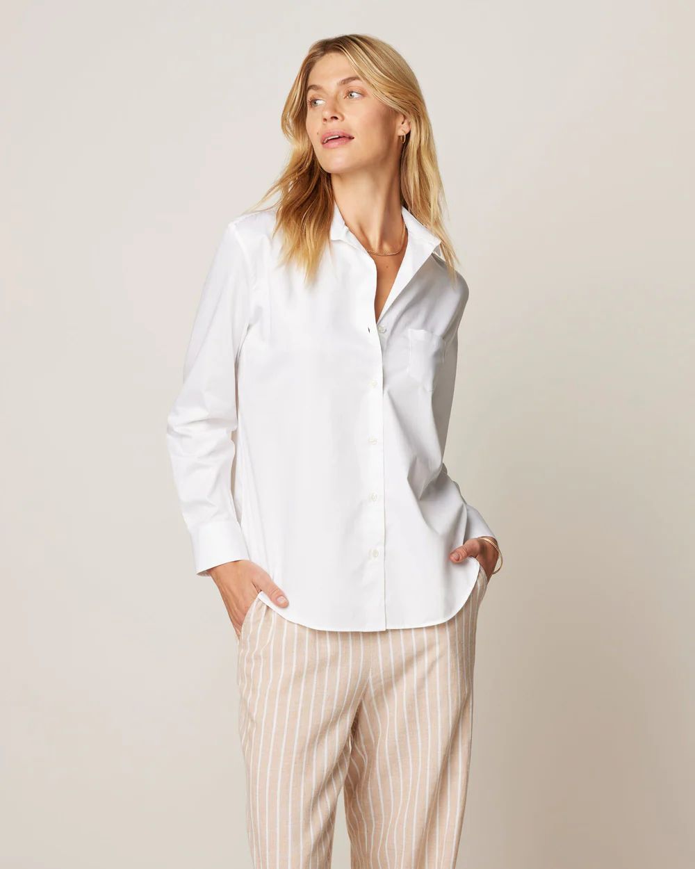 Jess Cotton Button-Up Shirt | johnnie O