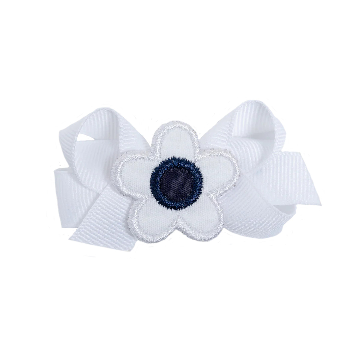 Baby White Hair Bow with White Flower | Florence Eiseman