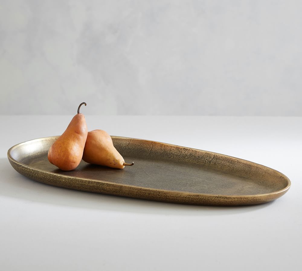 Austin Tumbled Metal Serving Tray | Pottery Barn (US)