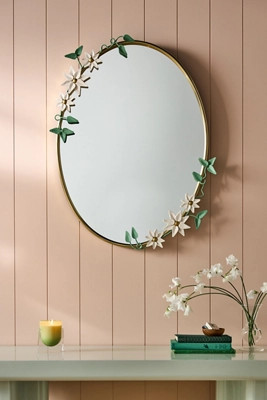 Stray Dog Designs x Anthropologie Clematis Oval Wall Mirror | Anthropologie (US)