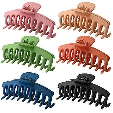 Big Hair Claw Clips 6 Packs Large Claw Clip for Women Non Slip Jaw Clips for Thick Thin Hair Strong  | Walmart (US)