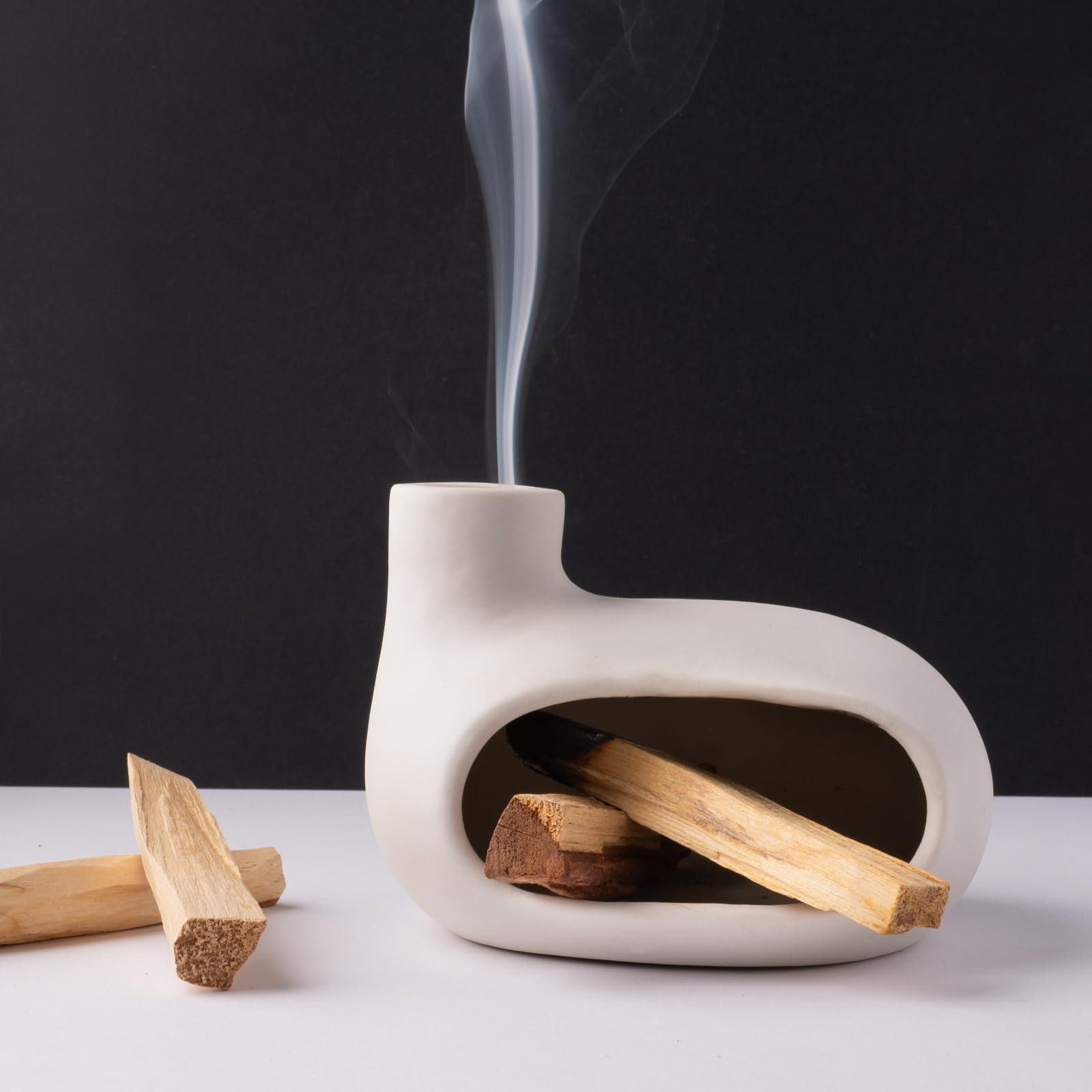 Modern Palo Santo Holder Ceramic Burner for Meditation and Energy Cleansing - Handcrafted Smudge ... | Amazon (US)