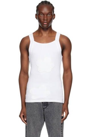 White Flower Patch Tank Top | SSENSE
