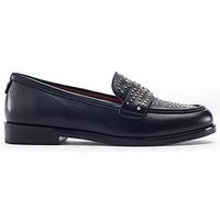 Moda In Pelle Feona Leather Stud Detail Flat Loafer - Black | Very Ireland