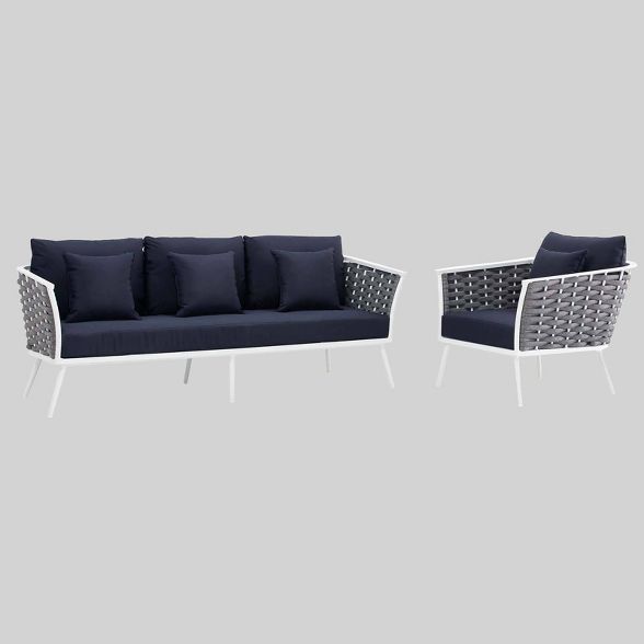 Stance 2pc Outdoor Patio Aluminum Sectional Sofa Set - Modway | Target