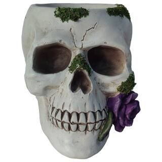 6.8" Skull Planter with Flower by Ashland® | Michaels Stores