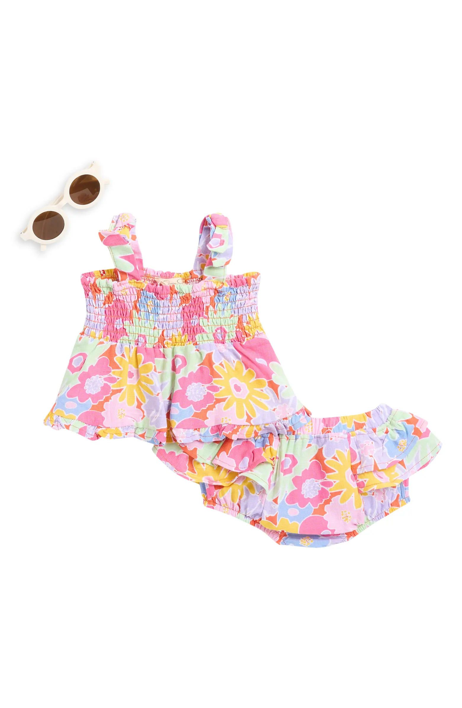 Smocked Tank, Bloomers & Sunglasses Set | Nordstrom Rack