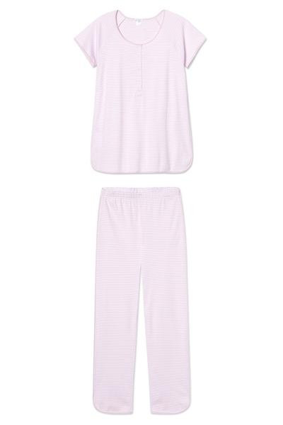 Pima Maternity Short-Long Set in Lavender | LAKE Pajamas