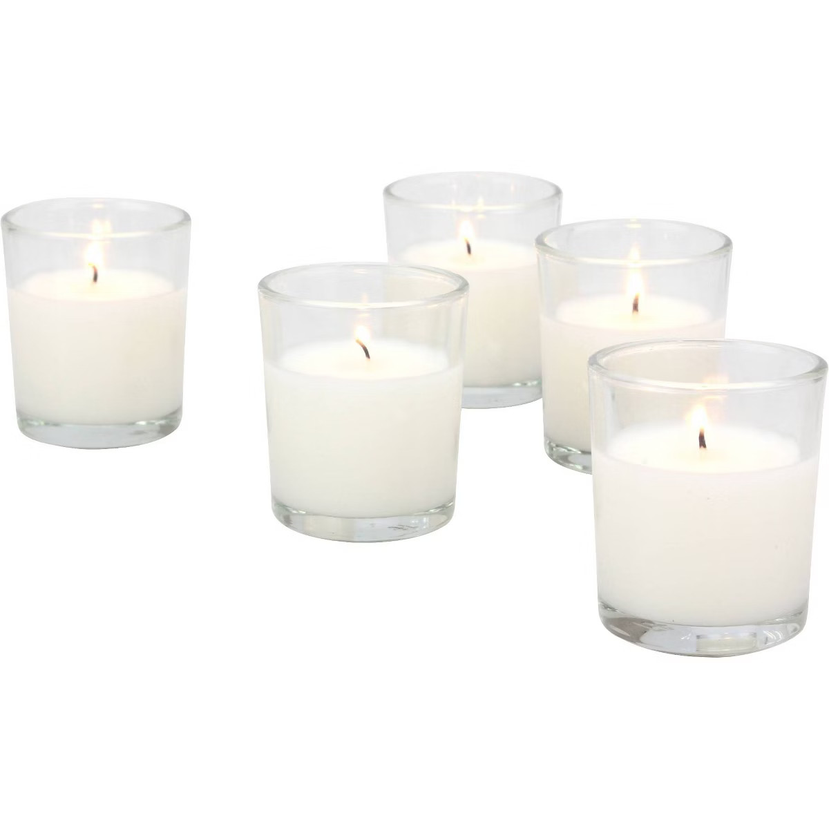 Stonebriar 24 pk Unscented Long Burning Clear Glass Wax Filled Votive Candle | Target