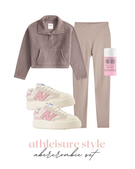 Neutral legging set , fleece pullover #athleisurestyle #abercrombie 

#LTKfindsunder100 #LTKsalealert #LTKstyletip