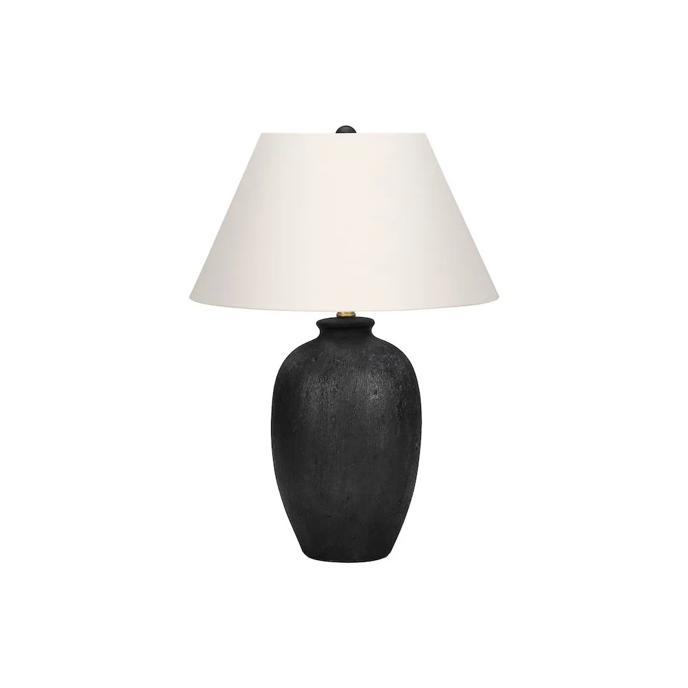 Lighting, 24"H, Table Lamp, Black Ceramic, Ivory / Cream Shade, Modern | Walmart (US)