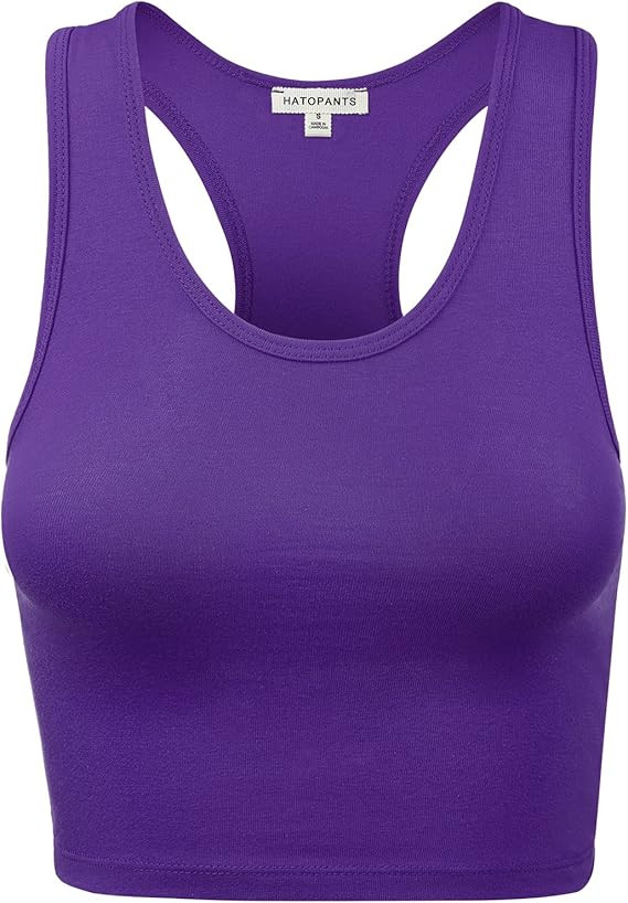 Women Sleeveless Racerback Camisole Tank Crop Top Premium Cotton Basic Shirts | Amazon (US)