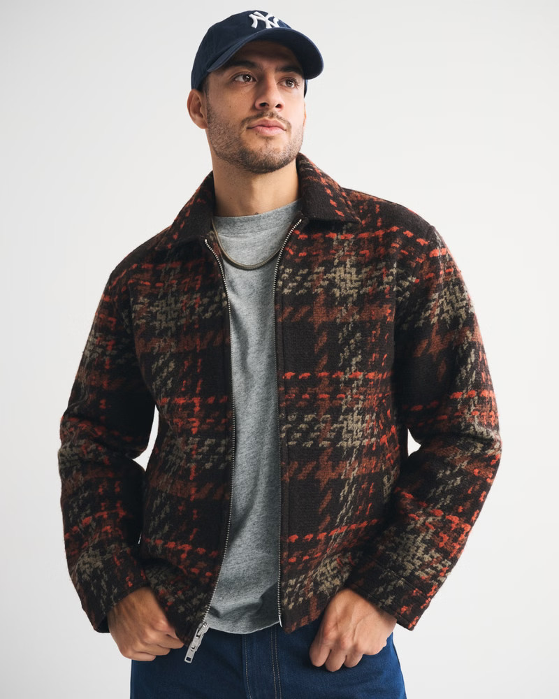Wool-Blend Zip Jacket | Abercrombie & Fitch (US)
