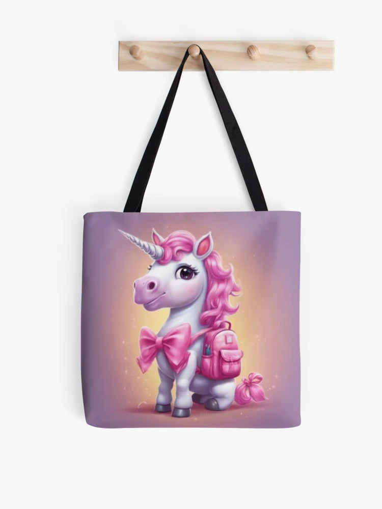 Unicorn with a pink backpack  Tote Bag | Redbubble (US)