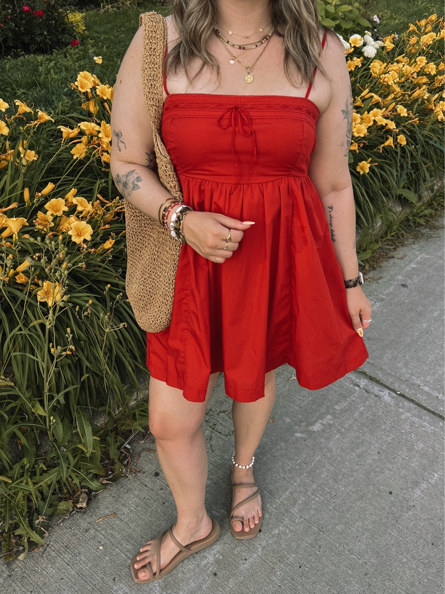 Perfect little red dress for a summer date night outfit! Has pockets and built in shorts underneath! Wearing my usual size L. I’m a 9.5-10 shoe and wear a 10 in the crocs sandals (Canadian crocs link under “similar products”)

#LTKsummer #LTKmidsize #LTKdresses