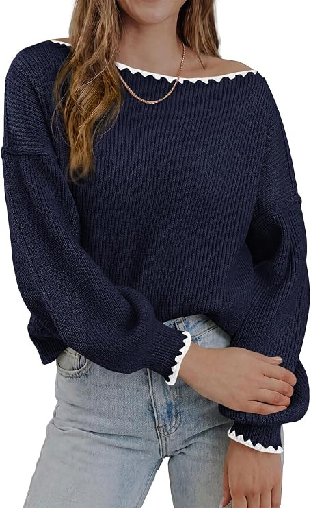 BTFBM Fall Sweaters for Women 2026 Casual Long Sleeve Oversized Sweater Loose Fit Ribbed Knit Pul... | Amazon (US)