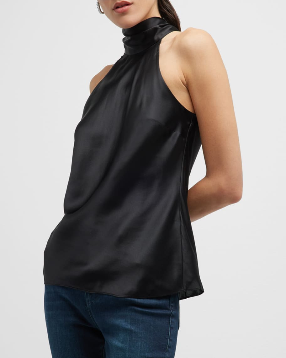 Draped Self-Tie Halter Top | Neiman Marcus