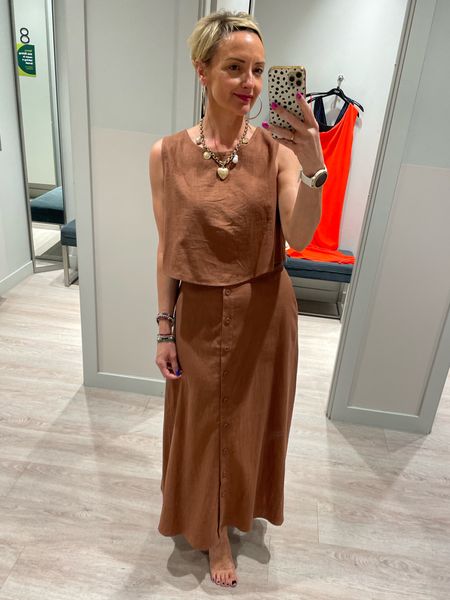 Love chocolate this season and this co-ord is perfect for mix and match! The top is a 12 so too big for me I would have got an 8, lovely detail at back on the top! 

#LTKsummer #LTKworkwear #LTKstyletip