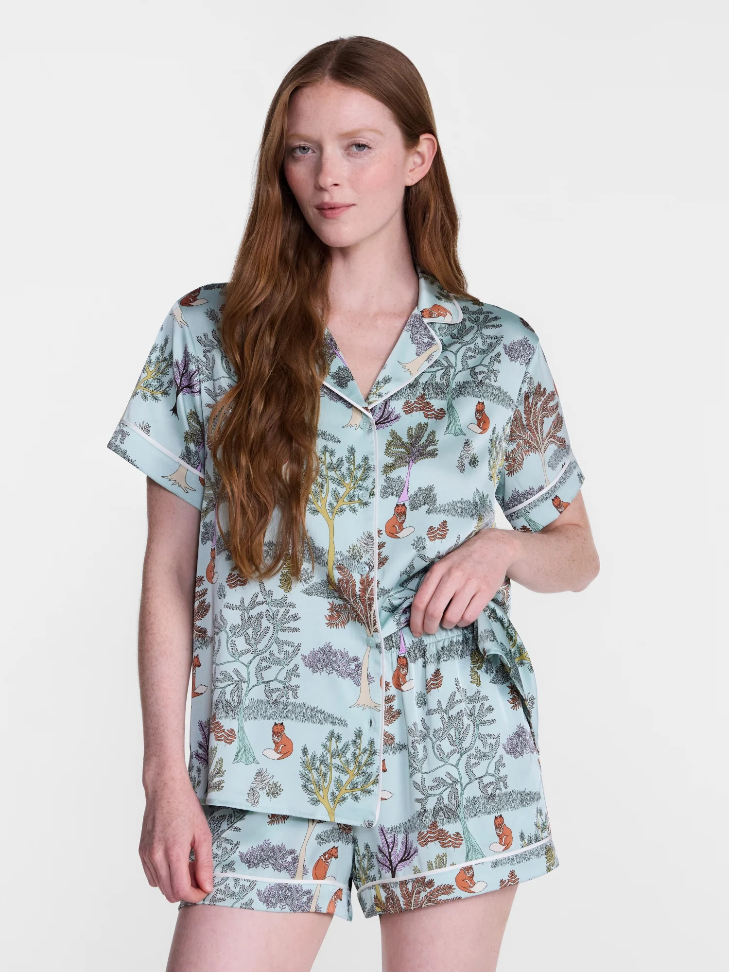 Joyspun Women’s Stretch Satin Sleep Top and Shorts, 2-Piece Set, Sizes XS to 3X | Walmart (US)