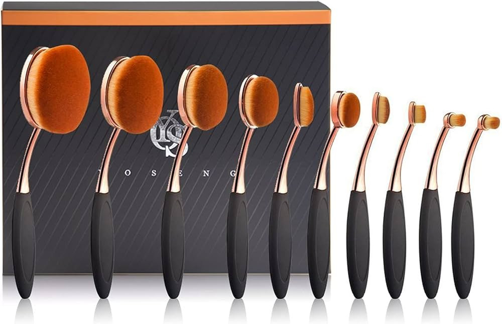 Yoseng Makeup Brushes Set 10Pcs Professional Oval Toothbrush Foundation Cream Contour Powder Blus... | Amazon (US)