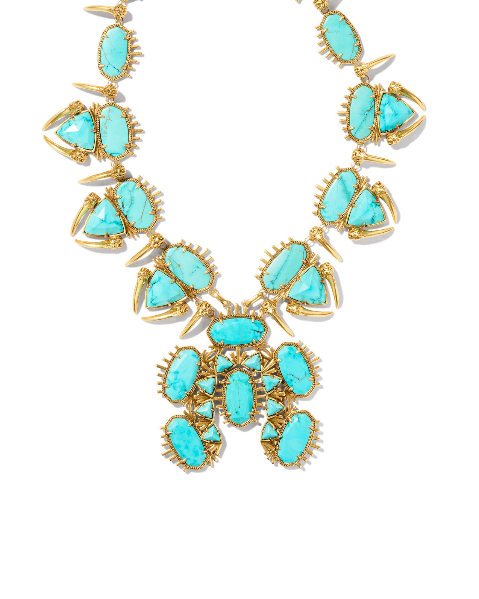 Odessa Vintage Gold Statement Necklace in Variegated Turquoise Magnesite | Kendra Scott