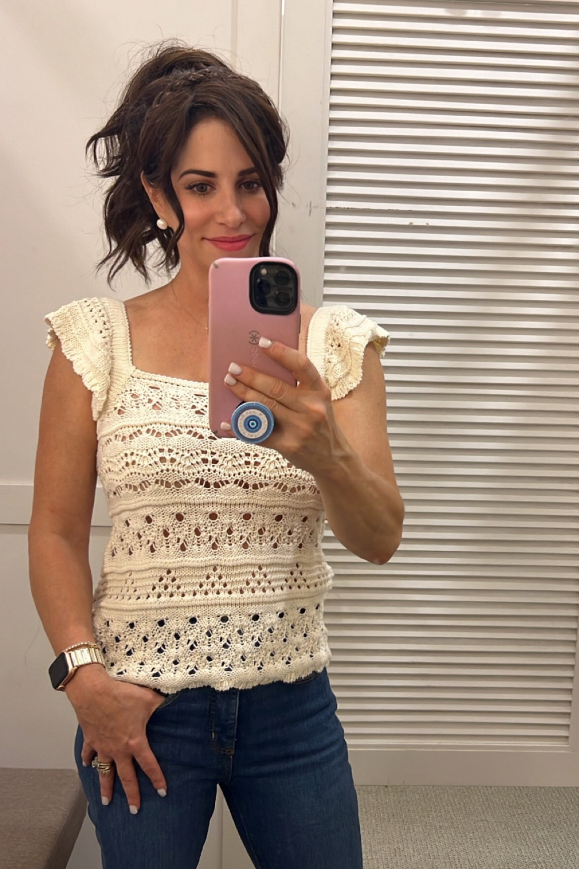 Crochet top sm 
Jeans 25p 

#LTKstyletip #LTKSeasonal #LTKsalealert