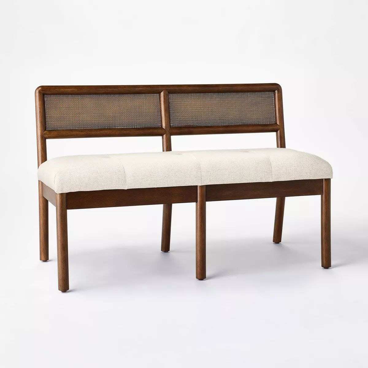 Woodspring Caned Back Bench Dark Walnut/Cream (KD) - Threshold™ designed with Studio McGee | Target