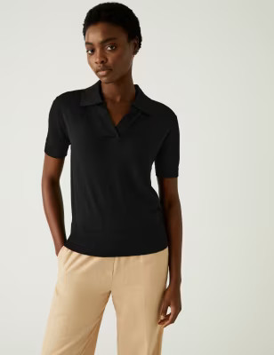 Pure Merino Wool Collared Knitted Top | Marks and Spencer AU/NZ