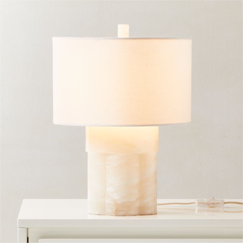 Walden White Alabaster Table Lamp Short + Reviews | CB2 | CB2