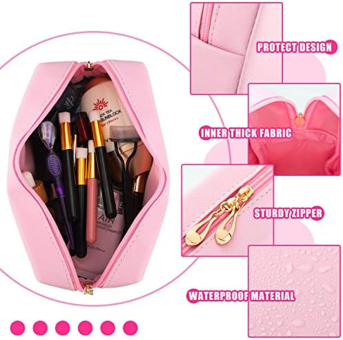 2 Pieces Preppy Patch Small Cosmetic Bag Smile Waterproof Makeup Bag Toiletry Bag Rainbow Makeup ... | Amazon (US)