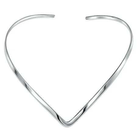 Bling Jewelry Womens Slider Choker V Collar Necklace Flat Silver Sterling Add Your Pendant | Walmart (US)