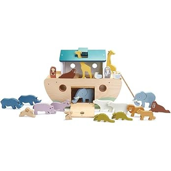 Tender Leaf Toys Noah’s Wooden Ark – Animal Shape Sorter – Christian Religion and Bible Sto... | Amazon (US)