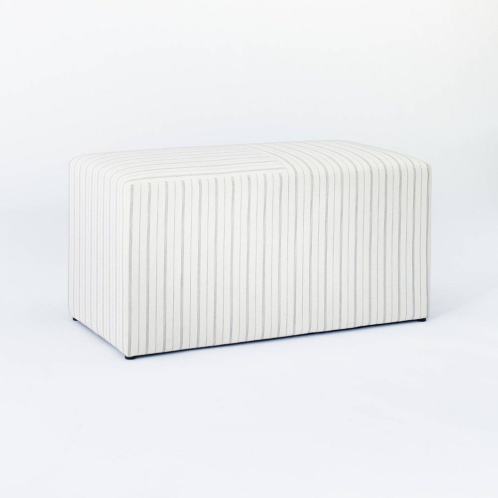 Lynwood Cube Bench Wide Striped Cream - Threshold designed with Studio McGee | Target