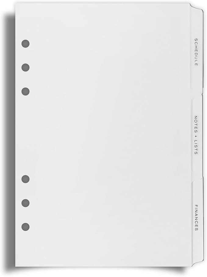 Cloth & Paper The Essentials Side Tab Planner Dividers | A5 Size 5.8" x 8.3" | 3-Pack Matte Frost... | Amazon (US)