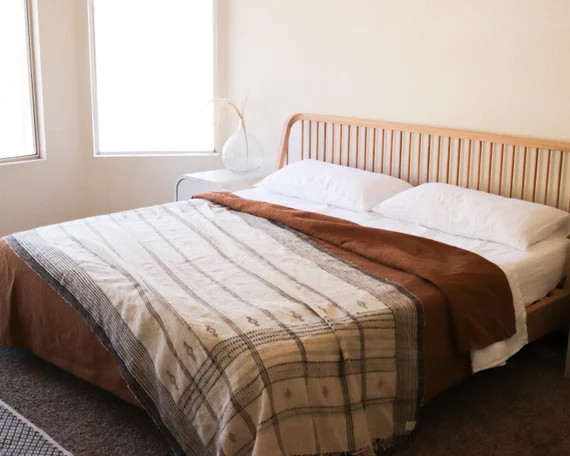 Read the full title
    Indian Wool Bed Cover - Ivory - Kutch Desi Wool - Throw Size 52"x110" | Etsy (US)