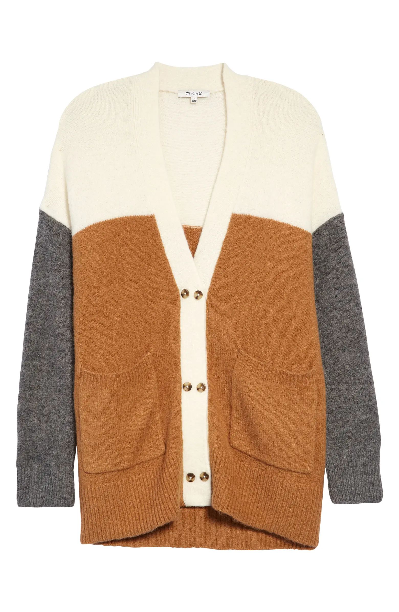 Madewell Allston Colorblock Double Button Cardigan | Nordstrom | Nordstrom