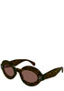 Azzedine Alaïa oval-frame sunglasses | Harvey Nichols