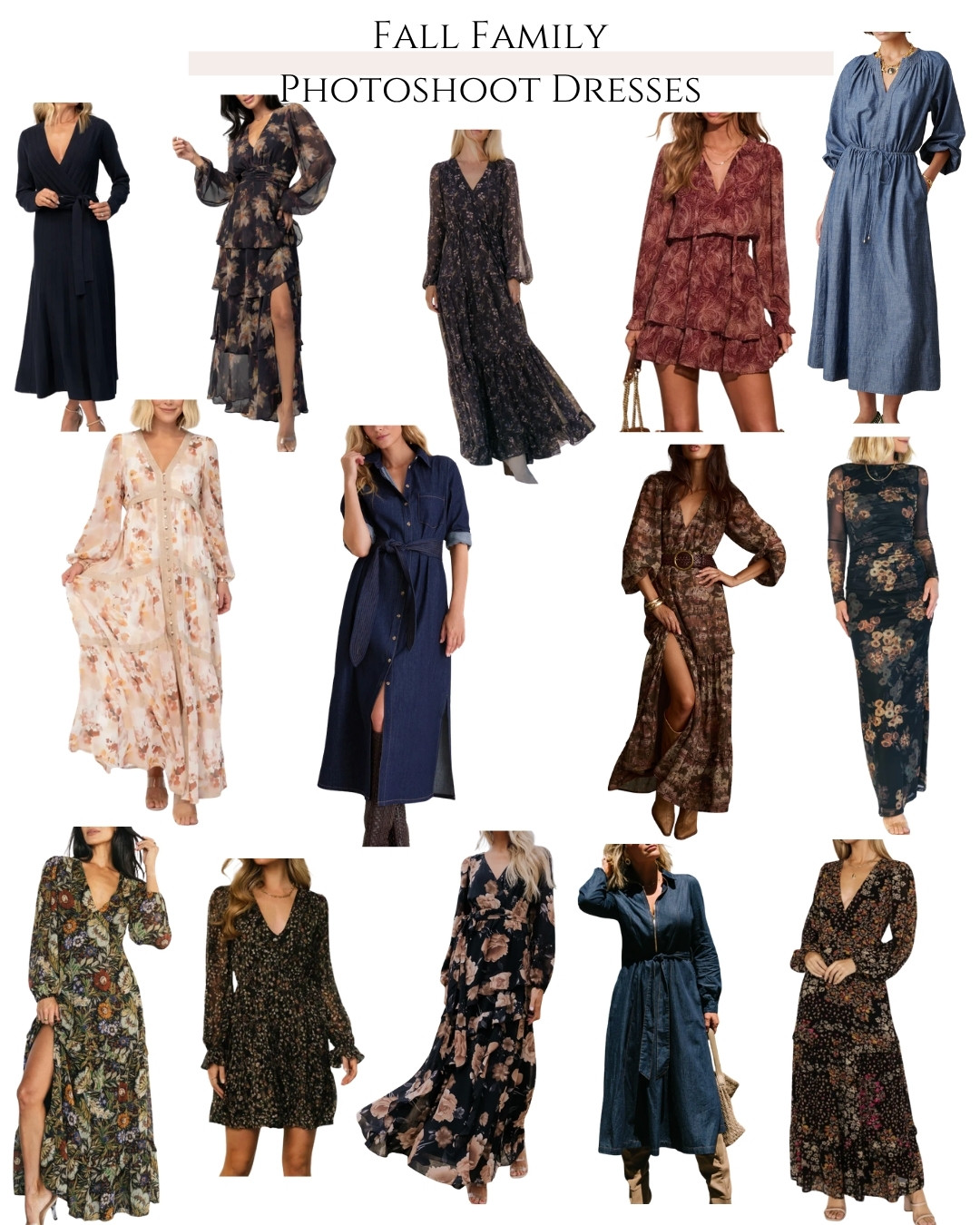 Fall family photoshoot dresses, fall dress, fall photo, fall photoshoot, floral dress, neutral dress, fall color dress, family photos, fall family photos, long sleeve dresses, fall wedding guest dress 

 #LTKmomlife